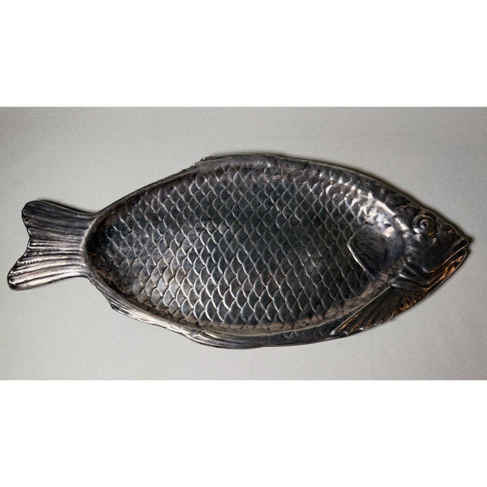Reed & Barton #100 Silver Plate Fish Platter Serving Tray 21" Textured Vintage